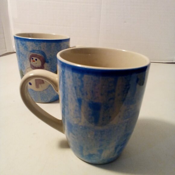 Alco Mug Snowman Christmas Holiday Blue White Lot of 2 - Picture 6 of 12